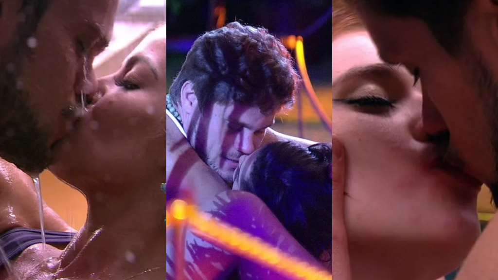 Breno com Jaqueline, Paula e Ana Clara no BBB18