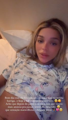 Grávida, Brunna Gonçalves, esposa de Ludmilla, diz que a filha está se mexendo muito • Instagram/Brunna Gonçalves