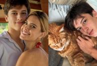 Carolina Dieckmann mostra filho caçula com pet: “Dupla de gatos”