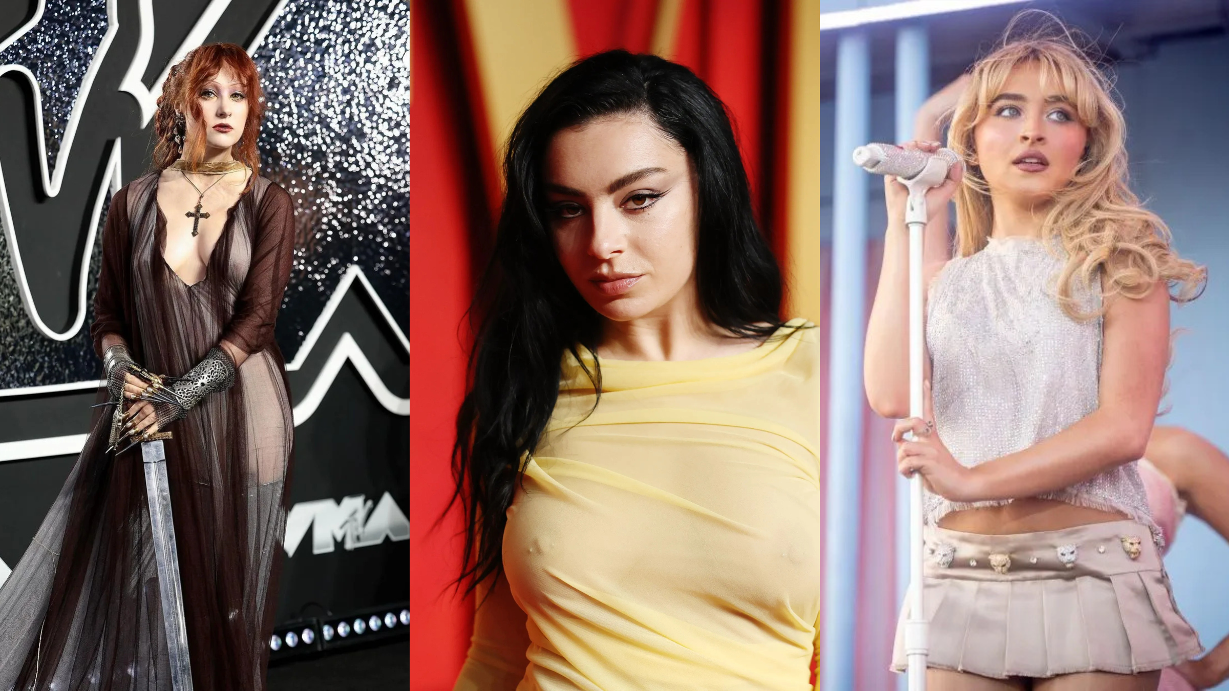 Charli XCX, Chappell Roan e Sabrina Carpenter brilharam com sua autenticidade