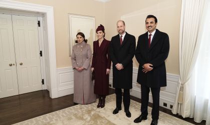 Kate Middleton se junta ao príncipe William para receber emir do Catar