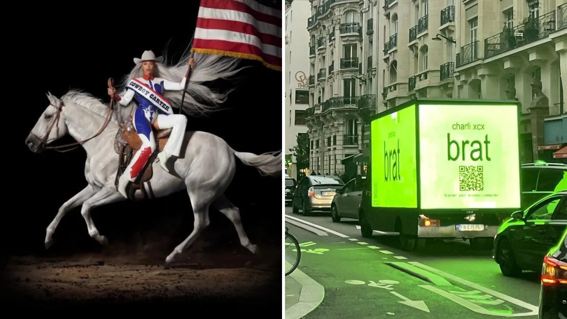 "Brat", de Charli XCX, e "Cowboy Carter", de Beyoncé são dois dos principais álbuns lançados em 2024