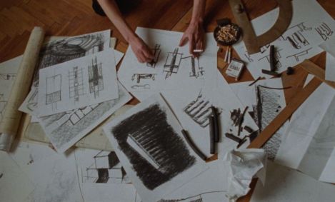 Desenhos do arquiteto em &quot;O Brutalista&quot;