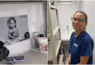 Fã viraliza ao decorar local de trabalho com fotos de Maria Flor; veja