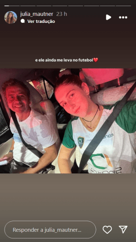 Filha mostrou Marcos Palmeira a levando em treino de futebol • Instagram/Julia Mautner