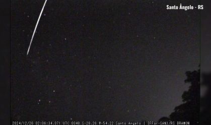 Na noite de Natal, meteoro brilha no céu do Rio Grande do Sul