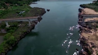 Desabamento parcial da ponte que liga as cidades de Aguiarnópolis (TO) e Estreito (MA), na BR-226.