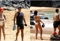 Isis Valverde e Marcus Buaiz curtem praia em Fernando de Noronha após casamento