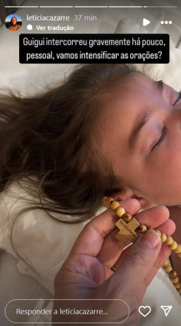 A pequena Maria Guilhermina, 2, foi novamente internada na quinta-feira (26) após novos problemas de saúde • Instagram/Letícia Cazarré