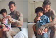 Lucas Lucco aparece em momento fofo e raro com o filho; veja