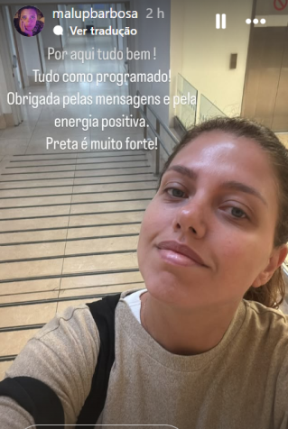 Publicação feita por Malu Barbosa em uma rede social • Reprodução