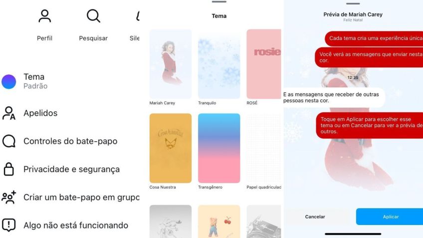 Instagram direct ganha tema natalino de Mariah Carey • Reprodução/Instagram