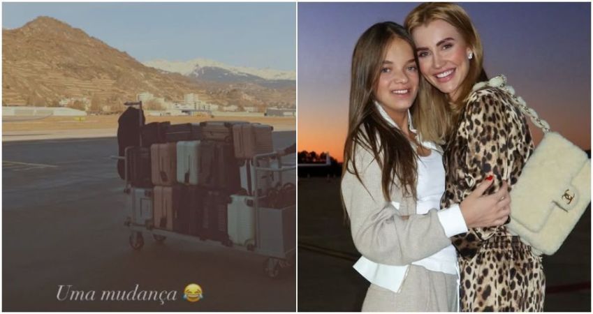 Ana Paula Siebert mostra carrinho cheio de malas ao desembarcar na Suíça • Instagram / Ana Paula Siebert