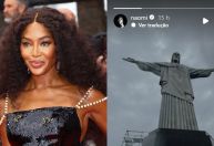 Naomi Campbell posta foto aos pés do Cristo Redentor: "Eu amo o Brasil"