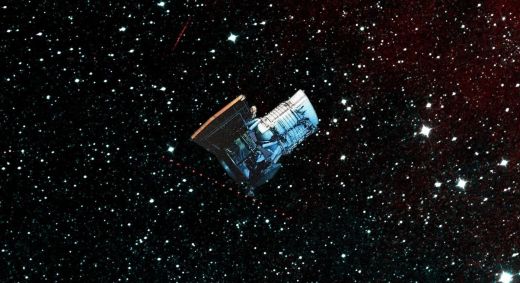 A imagem mostra uma representação artística do NEOWISE no espaço.