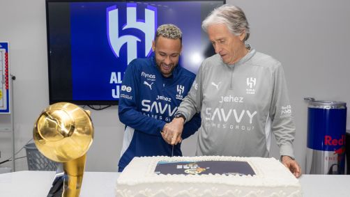Neymar e Jorge Jesus foram homenageados pelo Al-Hilal