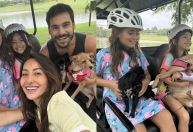 Sabrina Sato passeia com novo pet ao lado de Nicolas Prattes e da filha