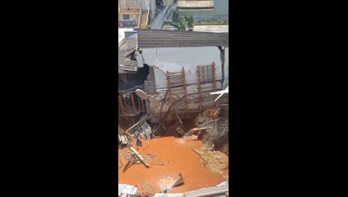 Desabamento em canteiro de obras da futura estação Bela Vista, da linha 6-laranja do metrô de São Paulo