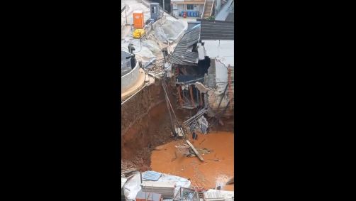 Desabamento em canteiro de obras da futura estação Bela Vista, da linha 6-laranja do metrô de São Paulo