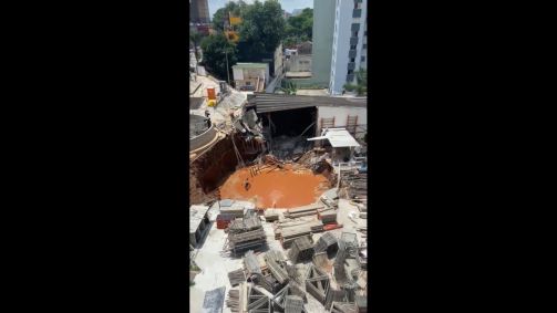 Desabamento em canteiro de obras da futura estação Bela Vista, da linha 6-laranja do metrô de São Paulo
