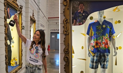 Patrícia Abravanel mostra exposição de roupas de Silvio Santos no SBT; veja