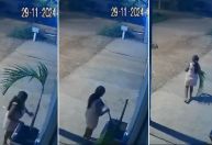 Roubo do pisca-pisca: vídeo mostra mulher furtando decoração natalina em RO