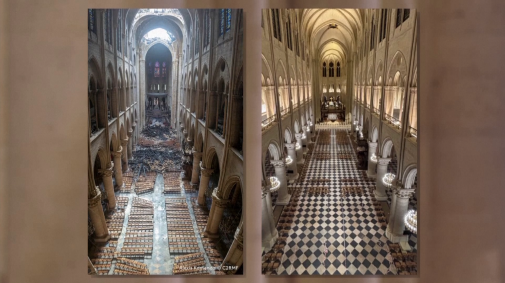 Antes e depois da restauração da Catedral de Notre-Dame