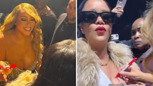 Rihanna acompanha show de Mariah Carey em Nova York