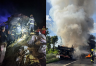 Acidente na BR-153 causa incêndio e deixa 4 mortos e um ferido em Goiás