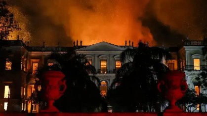 Incêndio no Museu Nacional do Rio de Janeiro, na Quinta da Boa Vista, em São Cristóvão, na zona norte da capital fluminense, em 2018