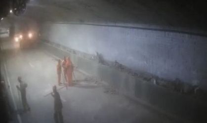 RJ: Trecho do Túnel Santa Bárbara é liberado após queda de estrutura
