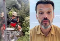 Vídeo mostra resgate de jornalista da Band perdido em trilha no litoral de SP