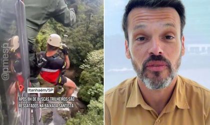 Vídeo mostra resgate de jornalista da Band perdido em trilha no litoral de SP