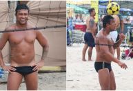 Xamã joga futevôlei em praia no Rio; veja
