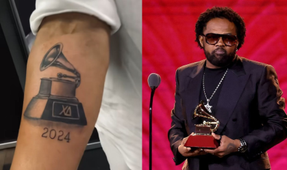 Xande de Pilares mostra tatuagem de troféu do Grammy Latino; veja