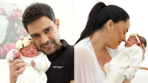 Clara nasceu na madrugada do dia 25 e, pelo Instagram, o sertanejo compartilhou imagens do nascimento