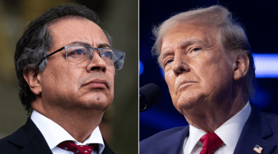 Gustavo Petro, presidente da Colômbia e Donald Trump, presidente dos EUA • Getty Images