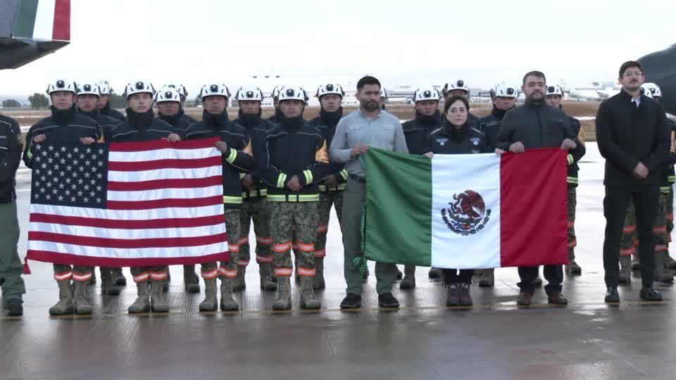 Imagem de destaque do post: México envia bombeiros para Califórnia para ajudar no combate aos incêndios
