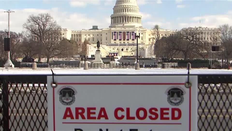 Área fechada ao redor do Capitólio antes da posse de Donald Trump