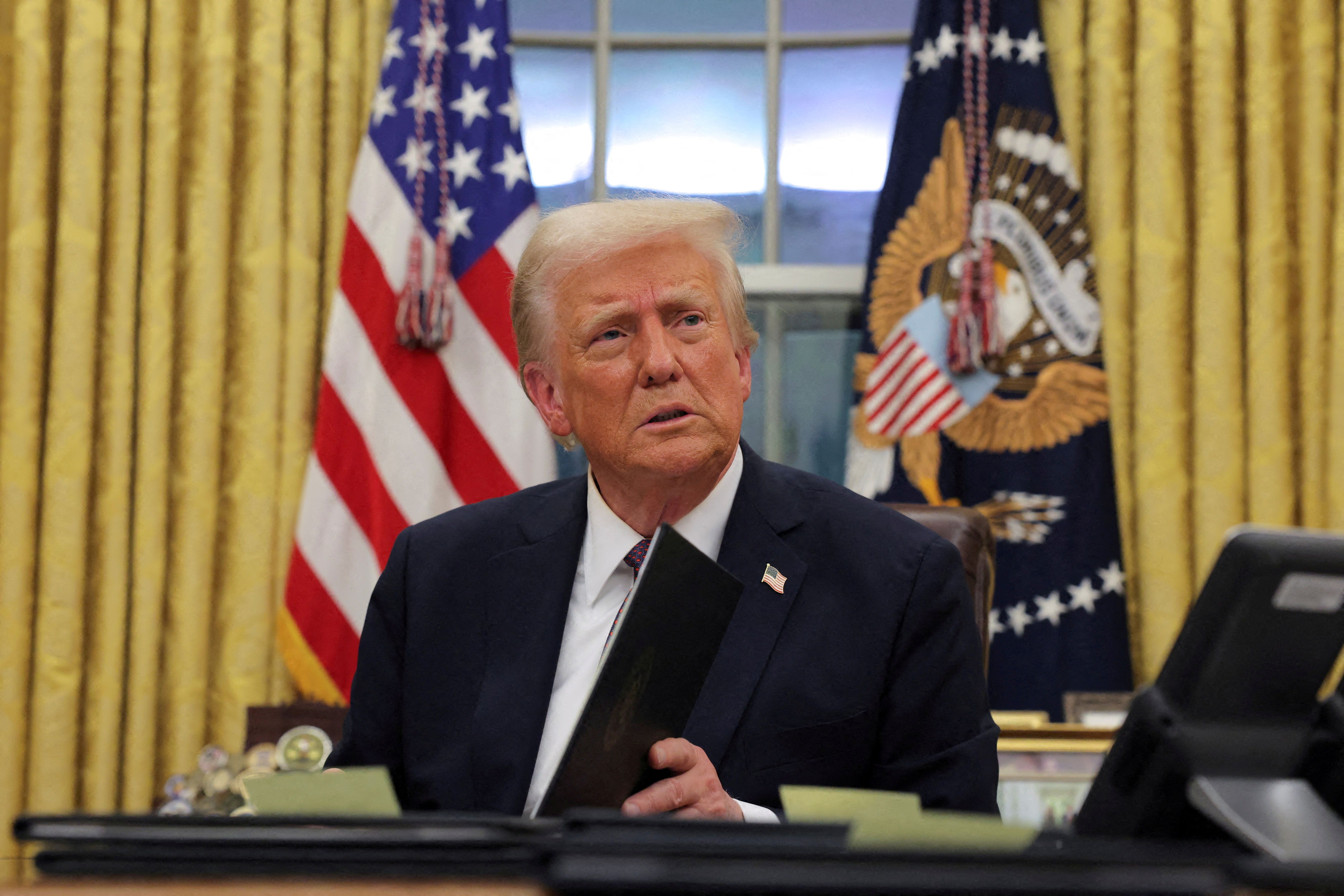 Presidente dos EUA, Donald Trump, no Salão Oval da Casa Branca