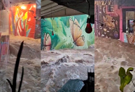 Beco do Batman, na zona oeste, vira "rio" durante chuva em SP; veja