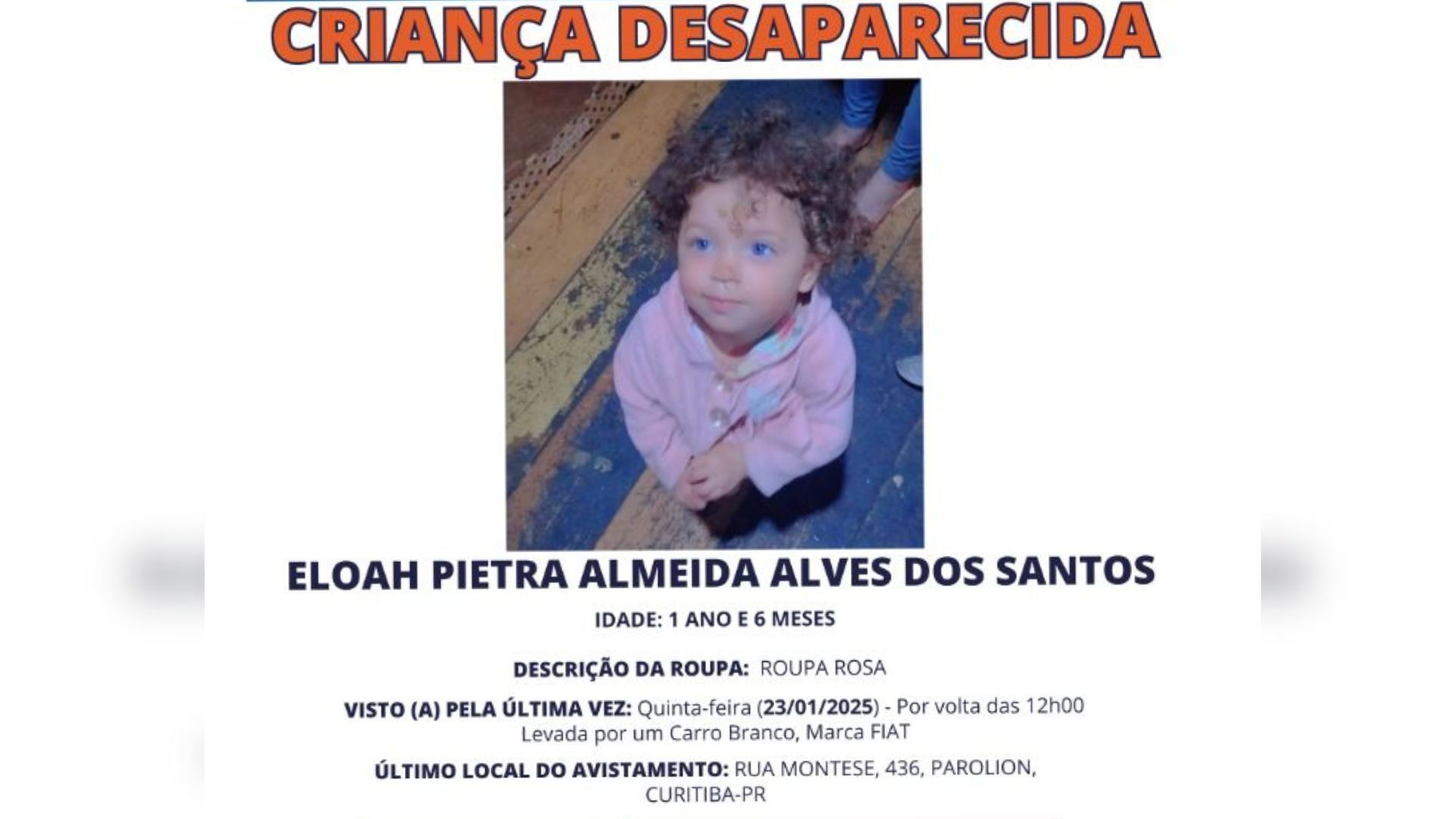 Mulher finge ser agente de saúde e sequestra bebê em Curitiba