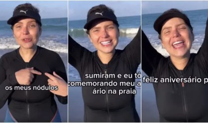 Camila Campos celebra melhora em tratamento de Câncer