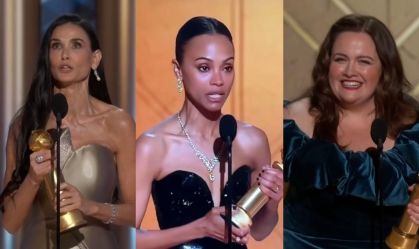 Demi Moore, Zoe Saldaña e Jessica Gunning foram os primeiros premiados no Globo de Ouro 2025