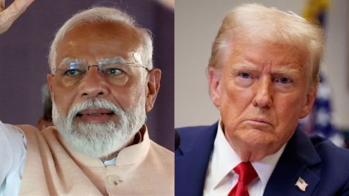 Primeiro-ministro da Índia, Narendra Modi (à esquerda), e presidente dos Estados Unidos, Donald Trump.