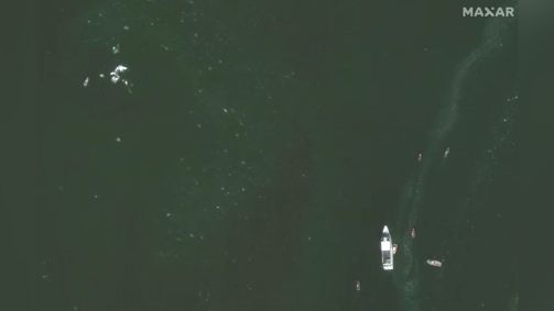 Imagens aéreas da Maxar mostram destroços de aeronaves após colisão entre helicóptero e avião nos Estados Unidos