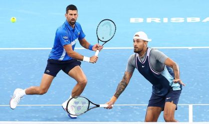 Djokovic e Kyrgios são eliminados nas duplas em Brisbane