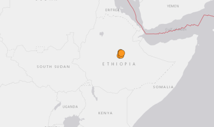 Terremoto de magnitude 5,5 atinge região da Etiópia