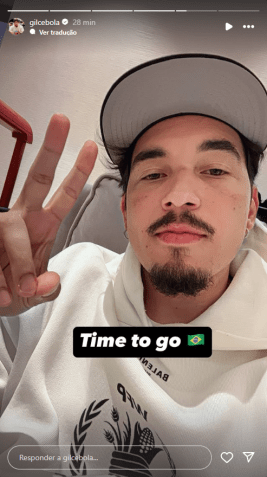 Gil Cebola, amigo próximo de Neymar, está embarcando para o Brasil • Reprodução