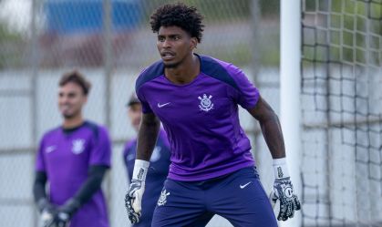 Hugo Souza durante preparação do Corinthians para ao Paulistão